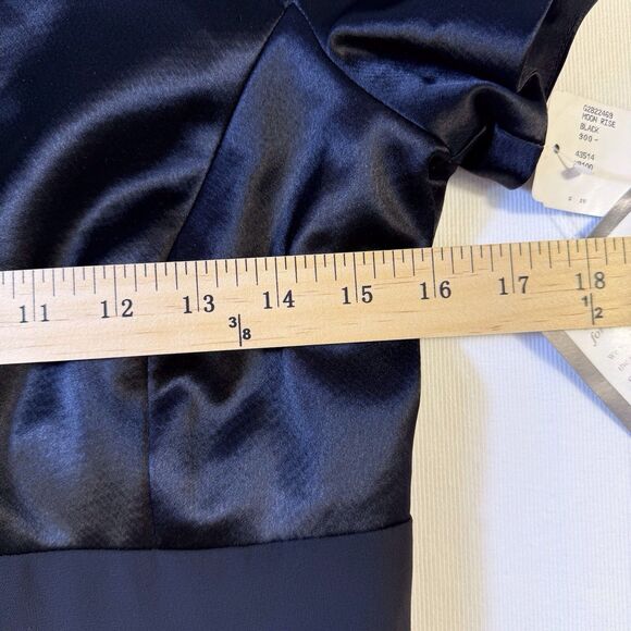 Jones New York Evening Dress Size 4 Black Maxi Sheath Satin Top Low Back NWT - Picture 9 of 16